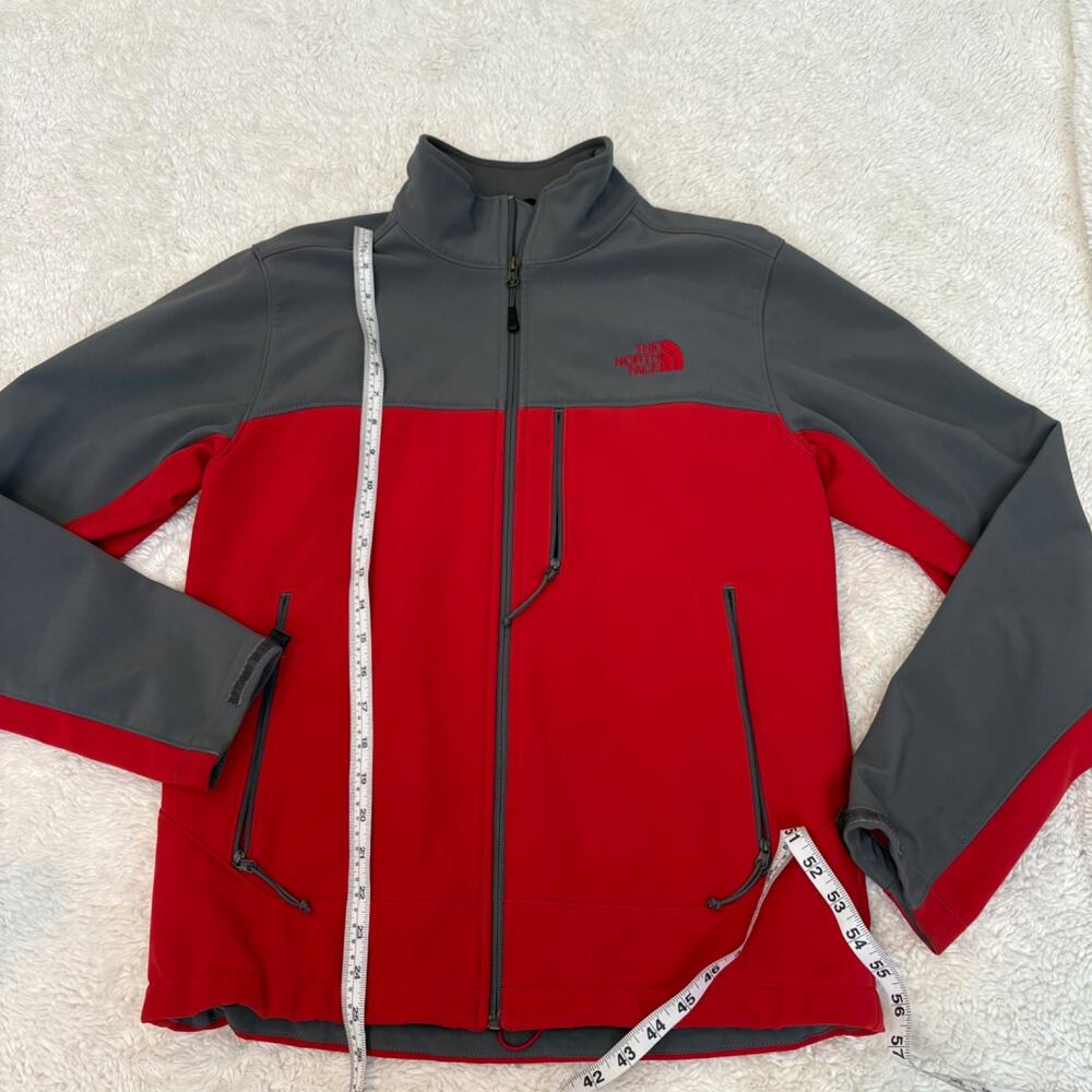 North Face Mens Apex Softshell Jacket Full Zip Windwall Red/Grey Gorpcore Sz S - Picture 4 of 7